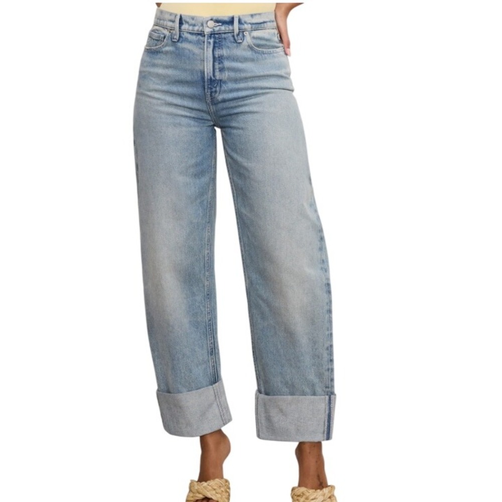 Anthropologie Good American Good Standard Barrel Wide Tapered Leg Jeans 15 NWT